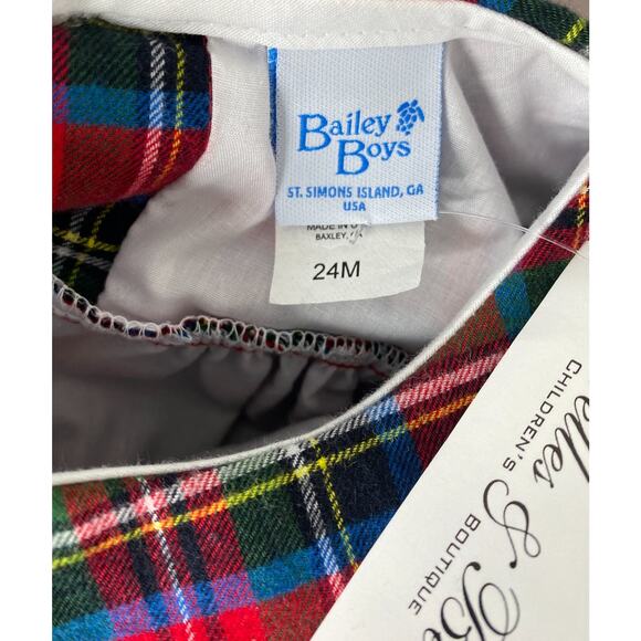 NWT Bailey Boys Red Wales Tartan Plaid Flannel Float Dress Girls 24 Mo - Picture 4 of 5
